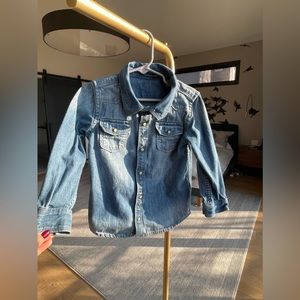 Kids denim pearl snap denim jacket/shirt.